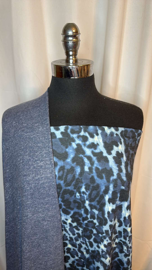 BLUE LEOPARD BUNDLE : 2YD Blue Leopard PRS FT & 2YD Brushed Hacci SK : A26746