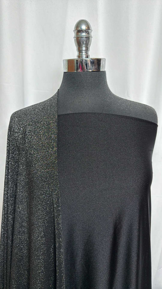 BLACK SHIMMER/LUREX BUNDLE : 2.5YD Black Shimmer Yoga PF & 2YD Black/Lurex Light-Weight Jersey : A29135