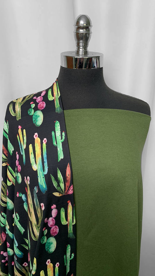 PISTACHIO/CACTUS BUNDLE : 1+YD Pistachio Peached PF & 1YD Cacti DBP : A2191