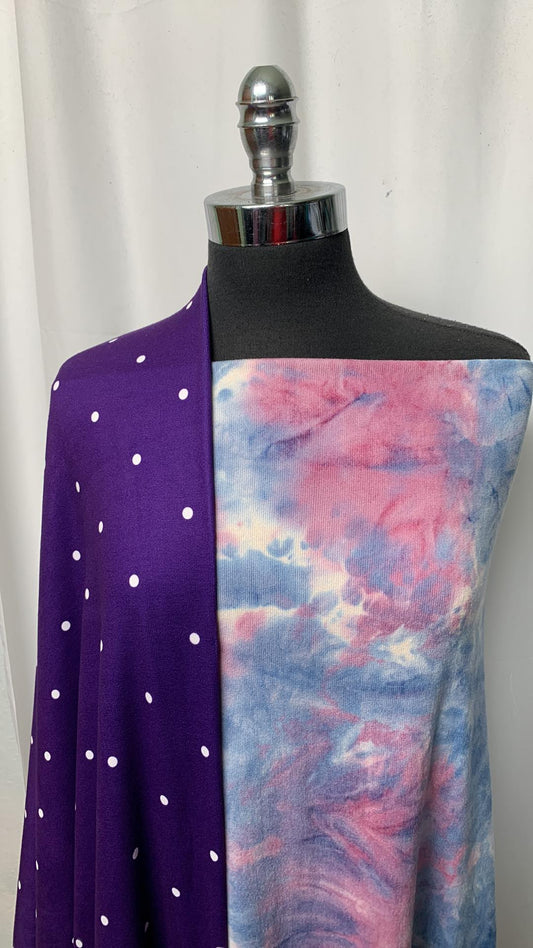 PURPLE DOT TIE DYE BUNDLE : 2YD Tie Dye Oakley SK & 2YD Purple Dot Oakley SK : A1558