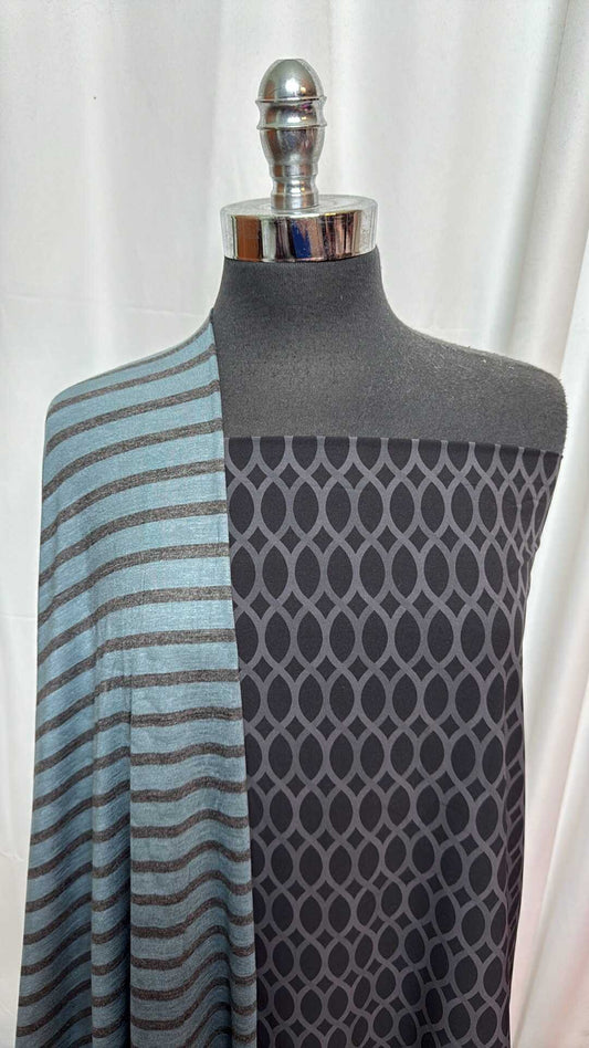 DIAMOND/STRIPE BUNDLE : 2YD Diamond Stretch Boardshort & 2YD Stripe Bamboo : A28009