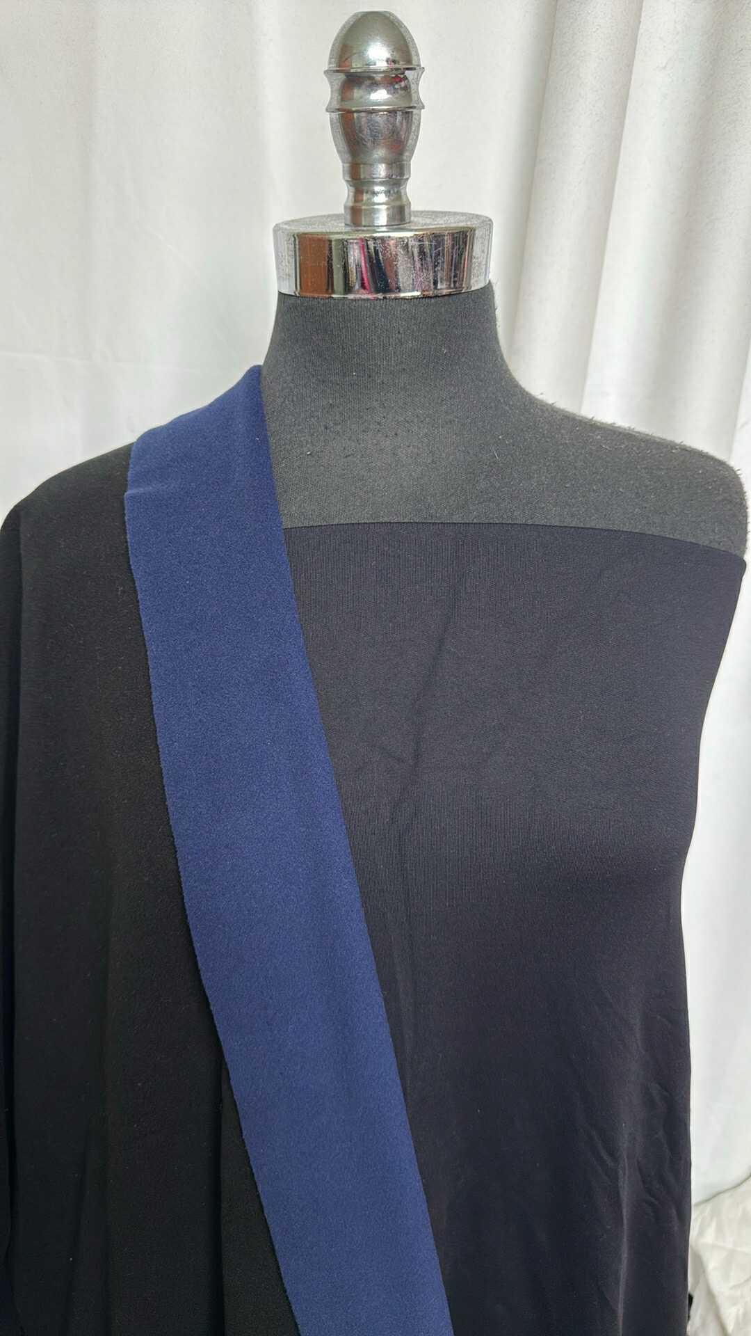 BLACK/BLUE BUNDLE : 3YD Black PF FT & 2YD 2-Faced Fleece : A28684