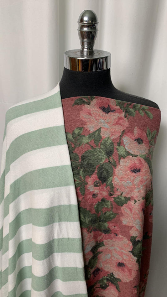 ROSES/STRIPES BUNDLE : 2YD Roses RSL FT & 2YD Stripe Oakley SK : A2302