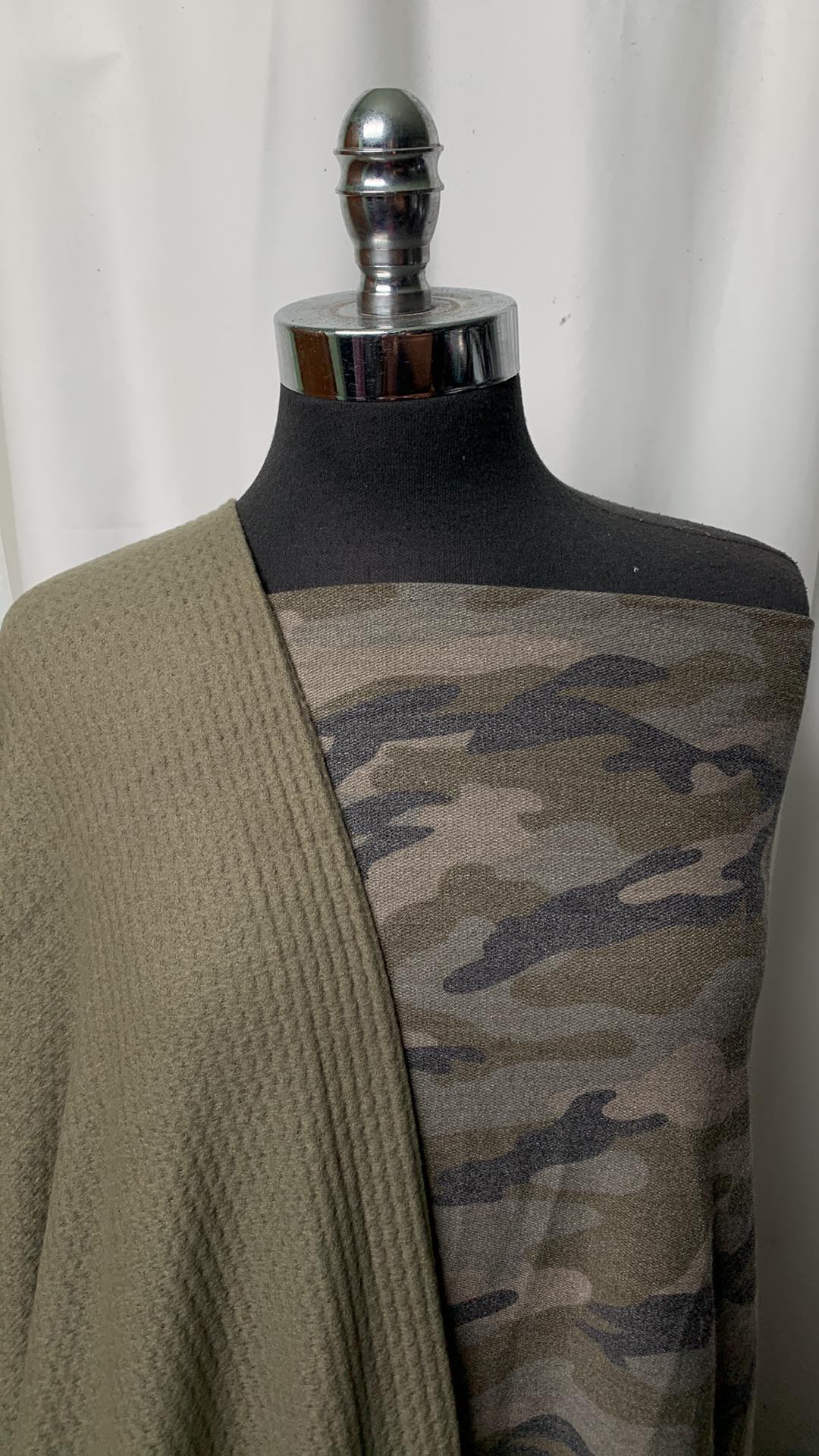 OLIVE CAMO BUNDLE : 2YD Olive Brushed Waffle & 2YD Camo Right-Side-Loop FT : A1629