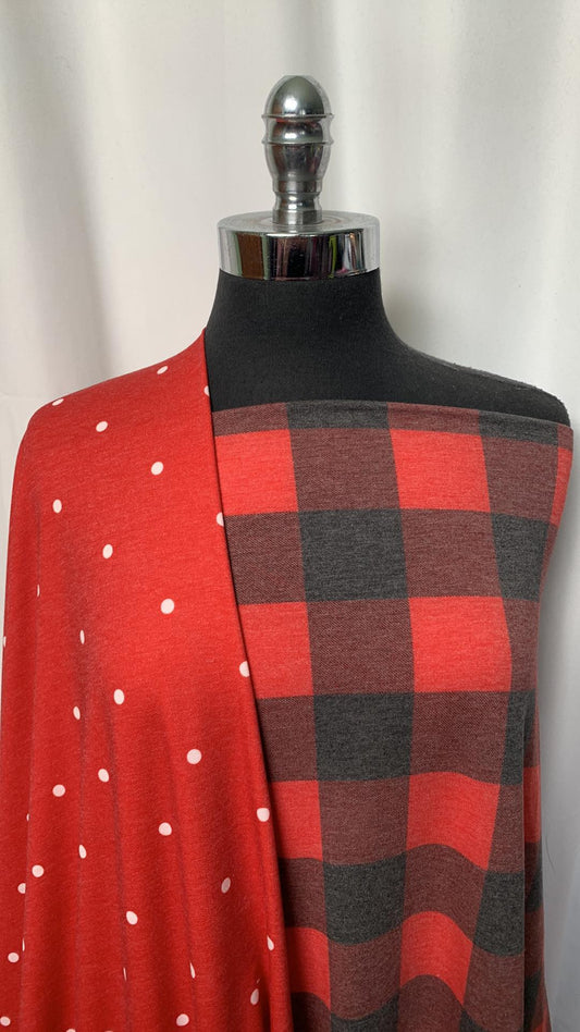 RED DOT/PLAID BUNDLE : 2YD Red Dot FT & 2YD Red Plaid FT : A2038