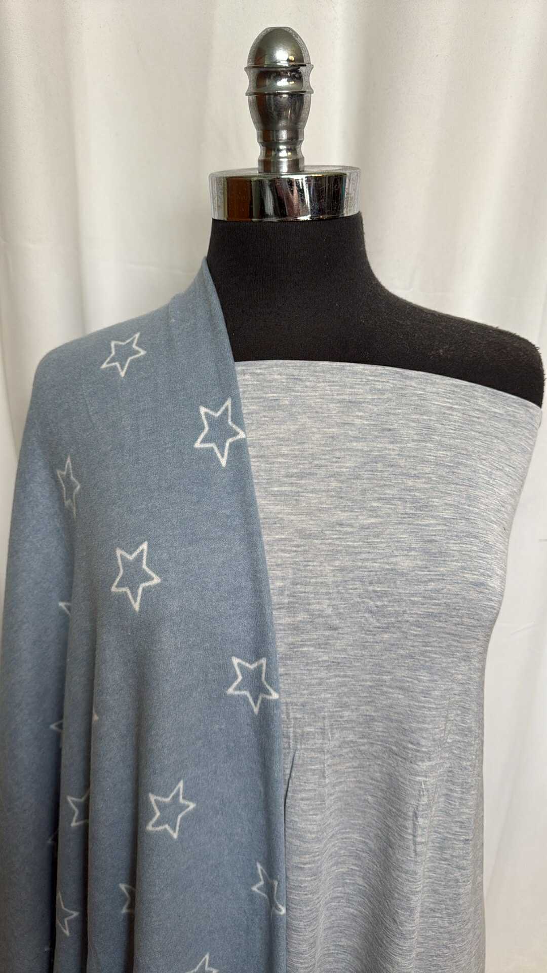 HEATHER GREY/STAR BUNDLE : 2YD Star Brushed Hacci SK & 2YD Heather Grey R/S : A29274