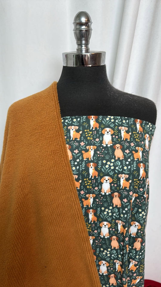 MEADOW PUPS BUNDLE : 1YD Meadow Pups PF & 1YD Rib Fleece : A30934
