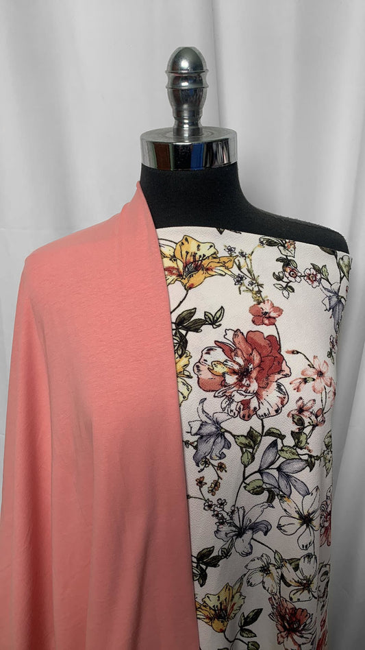 BLUSH/IVORY FLORAL BUNDLE : 2YD Blush C/S & 2YD Ivory Floral Liverpool : A2472