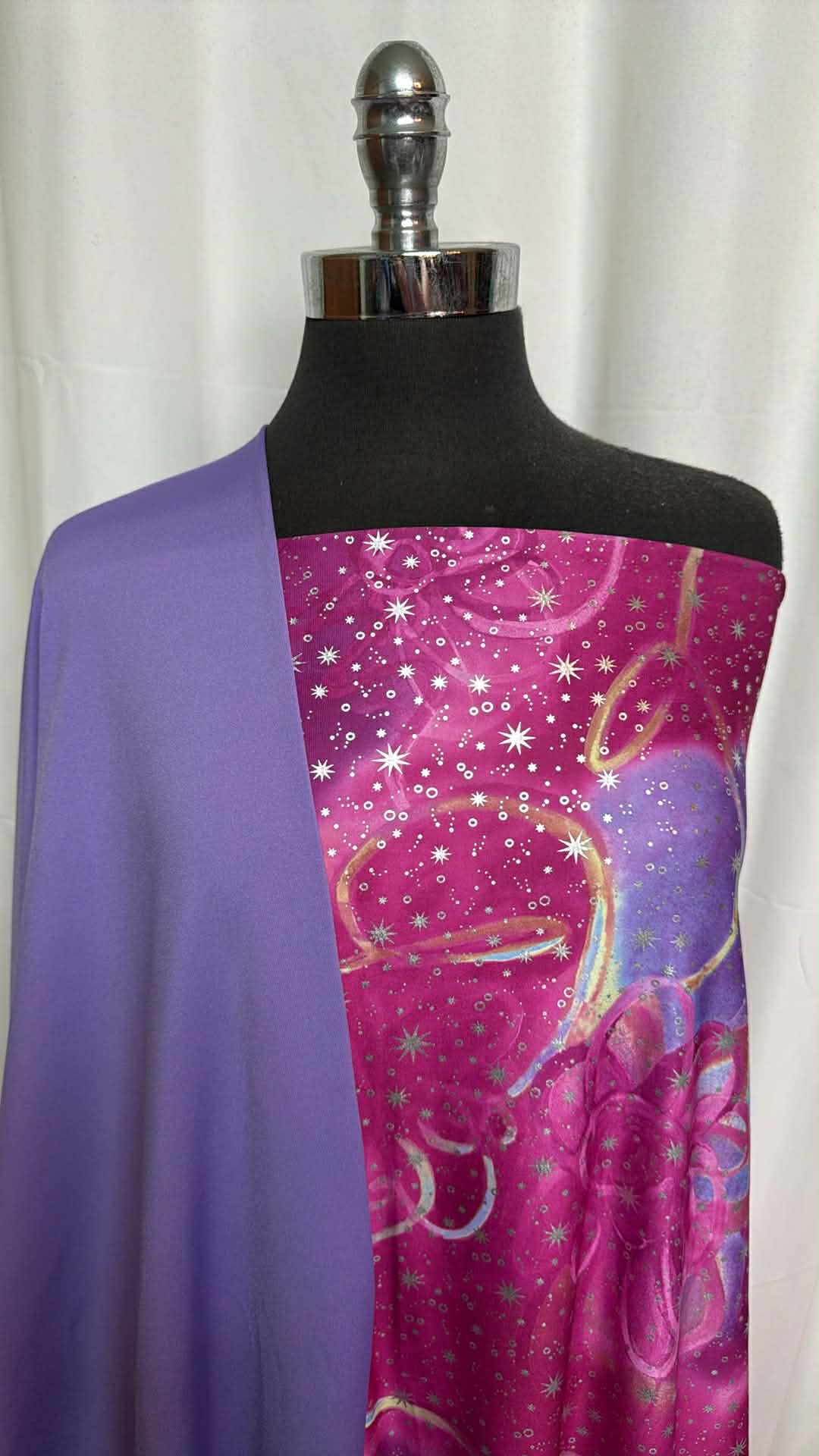 PURPLE/FUCHSIA YOGA BUNDLE : 2YD Fuchsia w/Foil Yoga PF & 2YD Purple Yoga PF : A29396