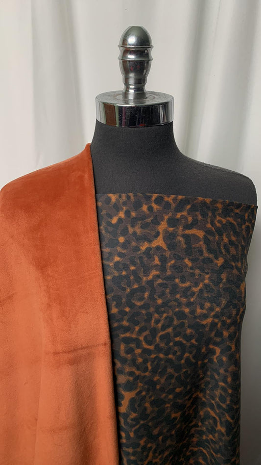 WILDCAT BUNDLE : 2YD Leopard Peached PF & 2YD Velvet Plush : A1868