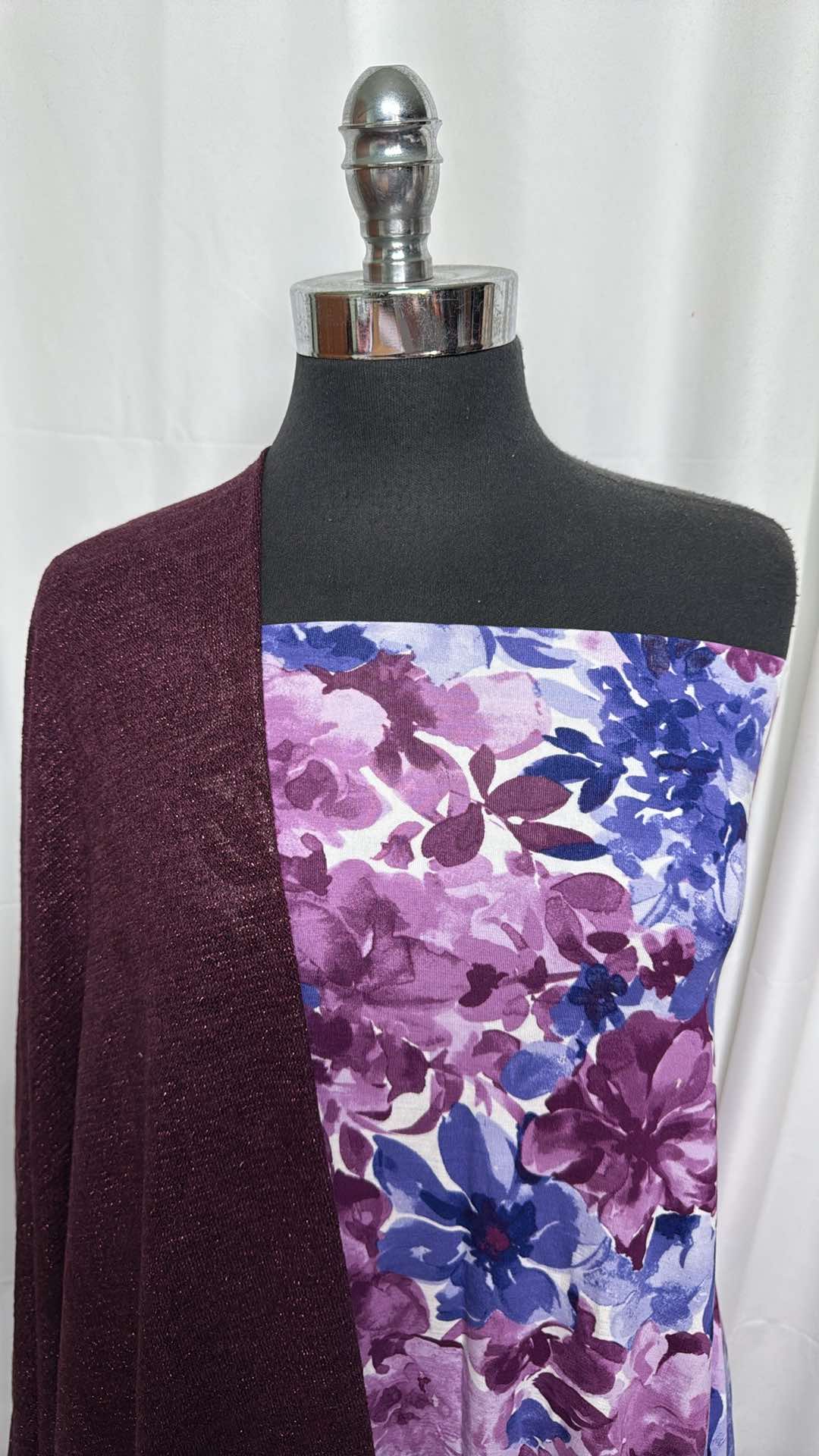 LUREX SWEATER/FLORAL BUNDLE : 2YD Floral Modal & 2YD Embossed Sweater w/Lurex : A27381