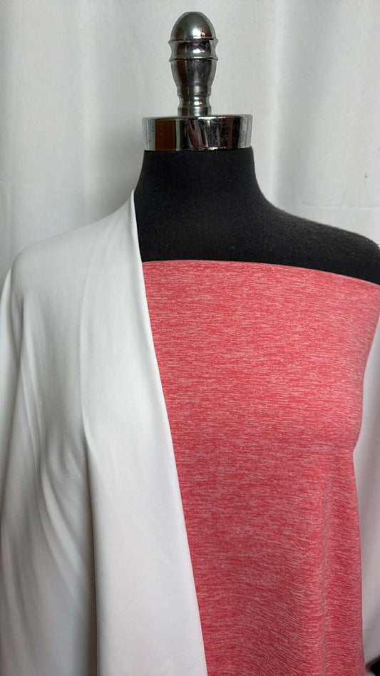WHITE/CORAL BUNDLE : 2YD White Supplex & 2YD Coral 2-Tone Mid-Weight PF : A29604