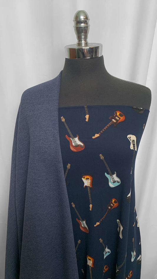 NAVY/GUITARS BUNDLE : 2YD Guitars DBP & 2YD Navy Sweatshirt Fleece (72" Wide) : A26026