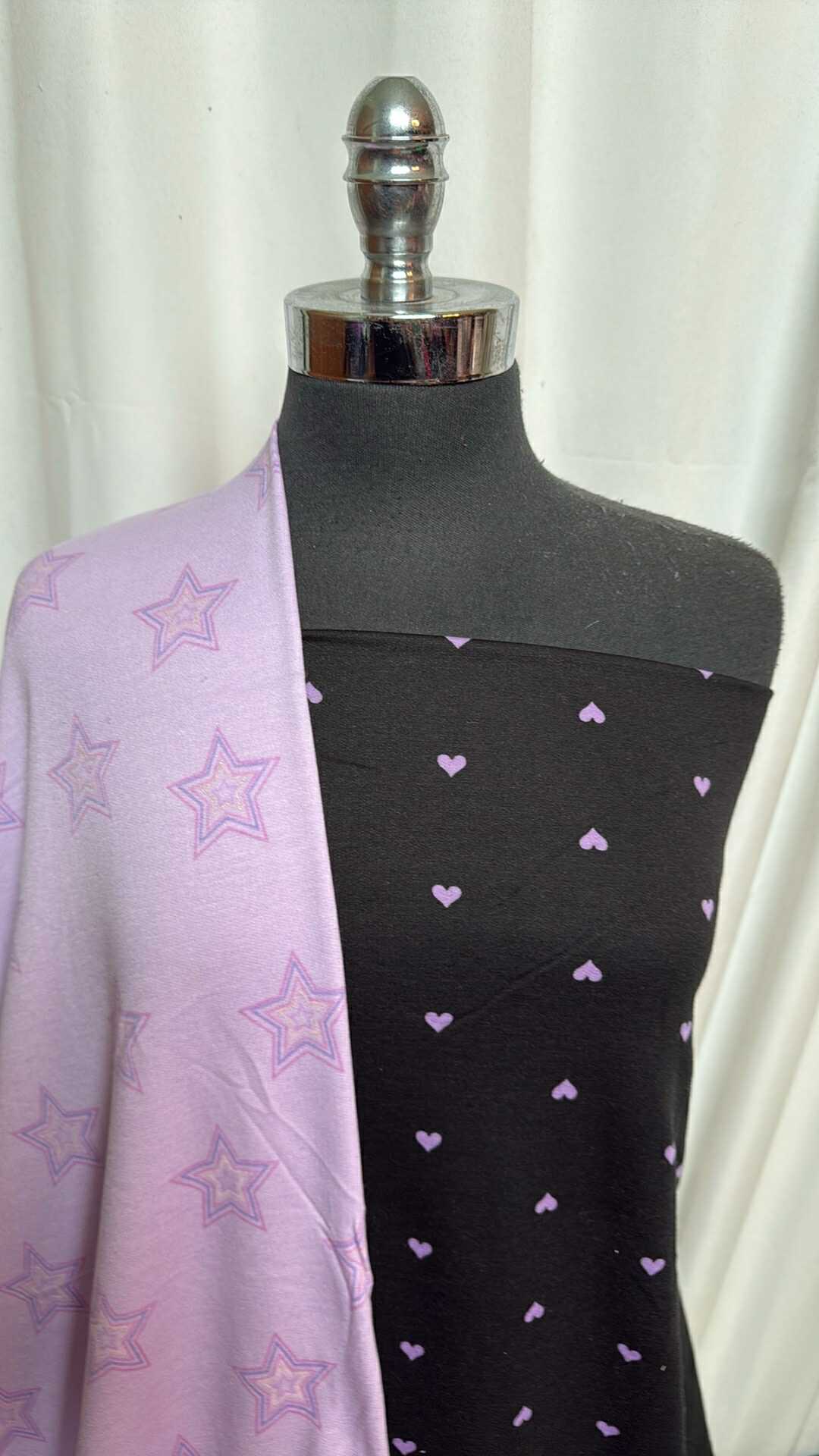 LAVENDER STARS/HEARTS BUNDLE : 2YD Black/Lavender Hearts PRS FT & 2YD Lavender Stars PRS FT : A28334