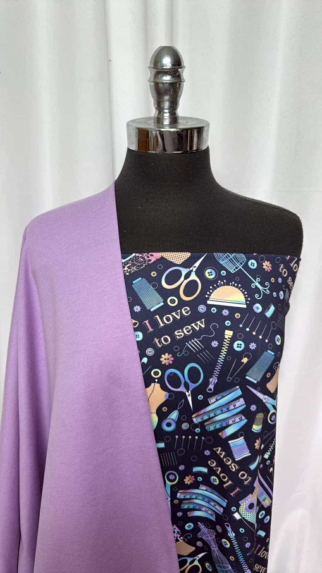 LILAC PETAL/LOVE SEWING BUNDLE : 2YD I Love Sewing Single-Brushed PF & 1.5YD Lilac Petal Peached PF : A26902
