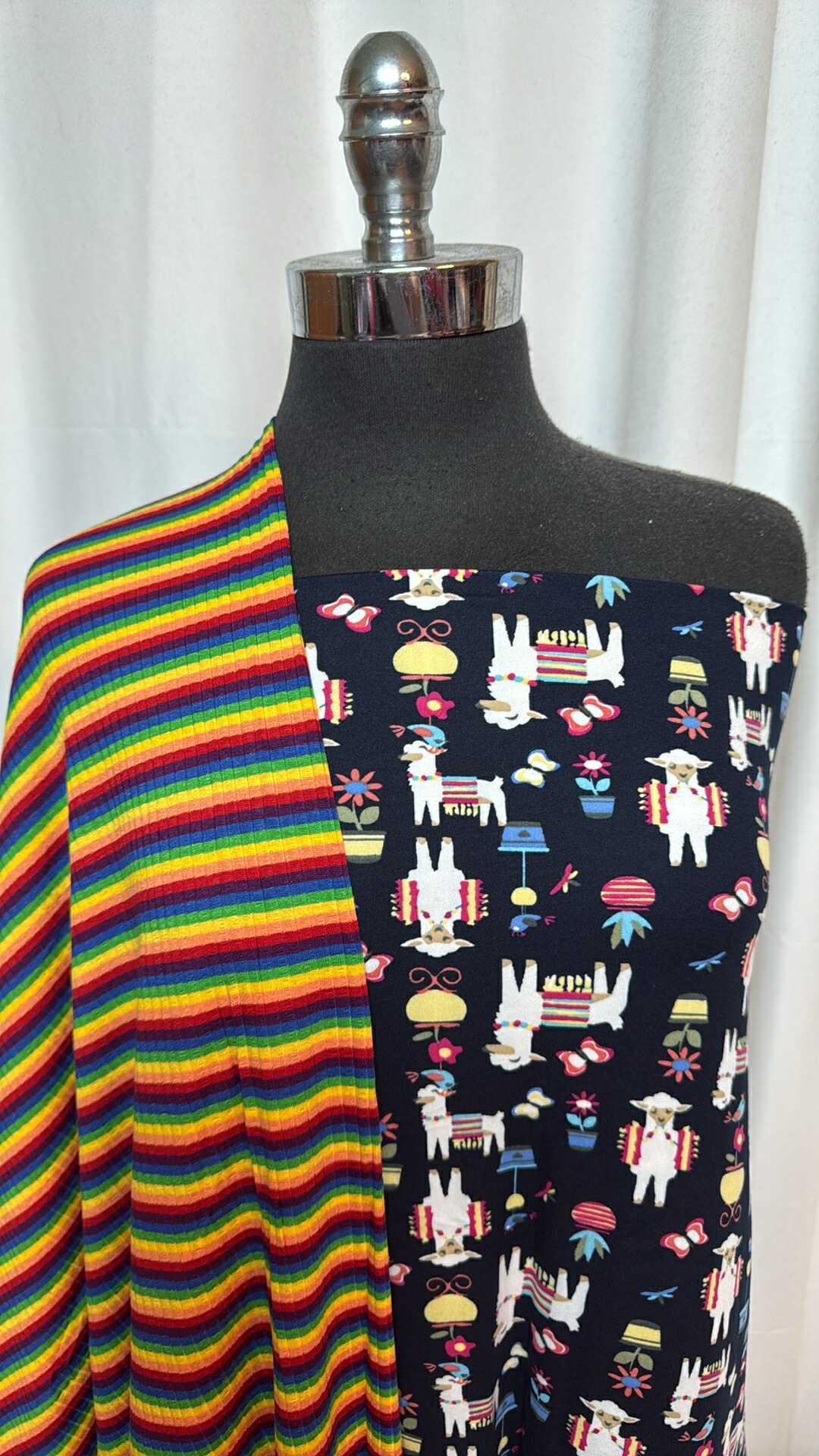 LLAMA/STRIPES BUNDLE : 2YD Llama DBP & 2YD Yarn-Dyed Stripe R/S : A28666