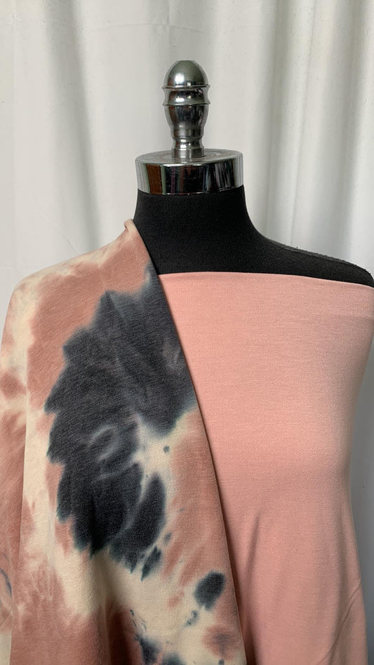 BLUSH TIE DYE BUNDLE : 2YD Tie Dye Brushed PRS FT & 2YD Solid Blush PRS FT : A1924