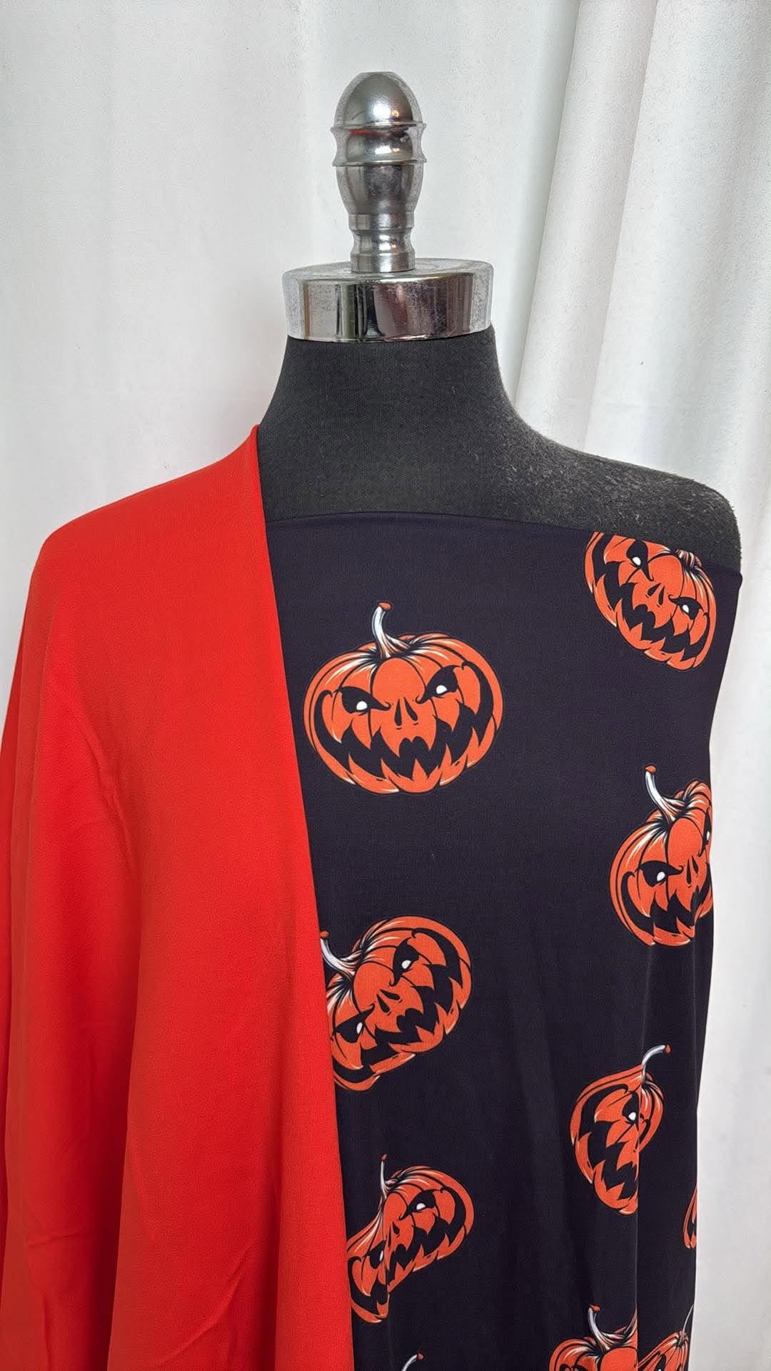 ORANGE/JACK 'O LANTERN BUNDLE : 2YD Jack 'O Lantern Yoga PF & 2YD Orange Nylon Ponte : A30790