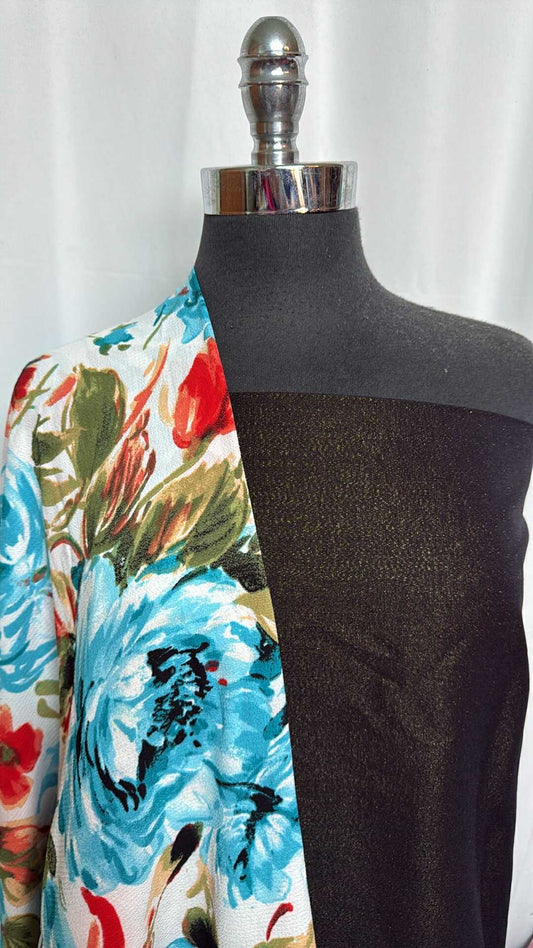 LUREX MILLENNIUM/LARGE FLORAL BUNDLE : 2YD Large Floral Bubble Crepe & 2YD Millennium w/Lurex : A29075