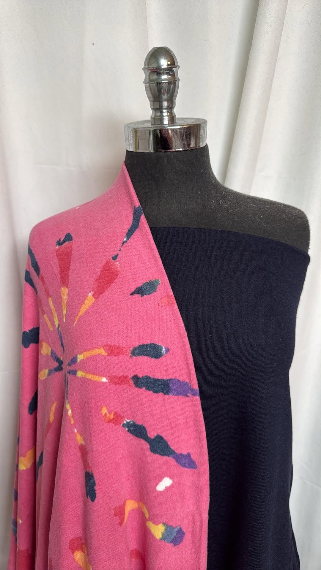 INDIGO/PINK TIE DYE BUNDLE : 2YD Indigo Cotton-Blend FT & 1.5YD Pink Tie Dye Oakley SK : A30628