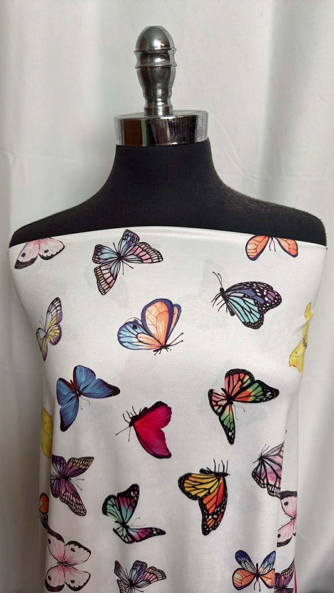 Butterflies - Double Brushed Poly Spandex - 2 Yard Cut