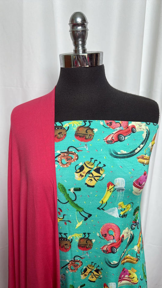 (NSFW) WATERMELON/FOOD FETISH BUNDLE : 2YD Watermelon Tencel & 2YD (NSFW) Food Fetish Modal : A27073