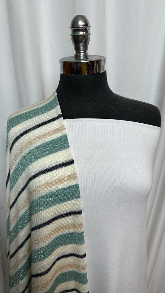 IVORY/LUREX STRIPE BUNDLE : 2YD Ivory Oakley SK & 2YD Lurex Stripe Sweater : A28410