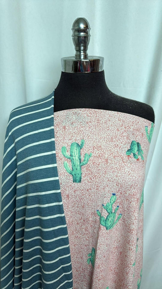 CACTI/STRIPE BUNDLE : 2YD Cacti PRS Jersey & 1+YD Stripe PRS FT : A30278