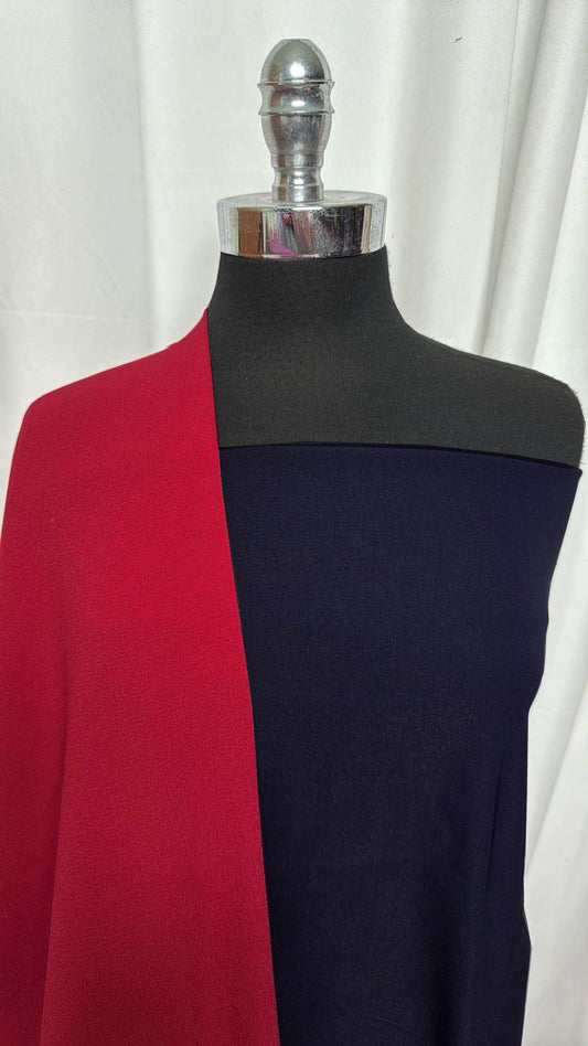 RED/NAVY BUNDLE : 2YD Navy Millennium & 2YD Red Bubble Crepe : A27232