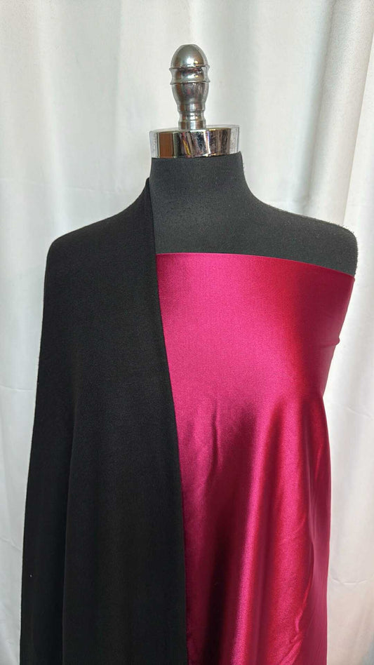 BLACK/RASPBERRY BUNDLE : 2YD Raspberry Casino & 2YD Black Brushed Hacci SK : A28785