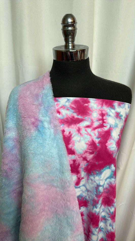 TIE DYE FUR BUNDLE : 2YD Tie Dye DBP & 1YD Tie Dye Fur : A28532