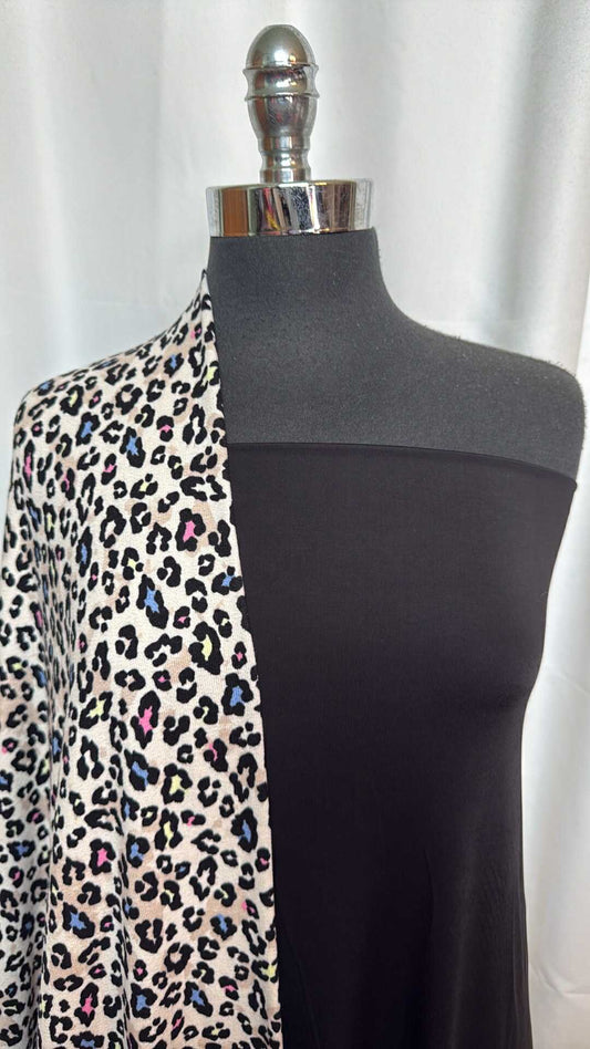 BLACK/LEOPARD BUNDLE : 2YD Black Venezia & 2YD Leopard Oakley SK : A28786