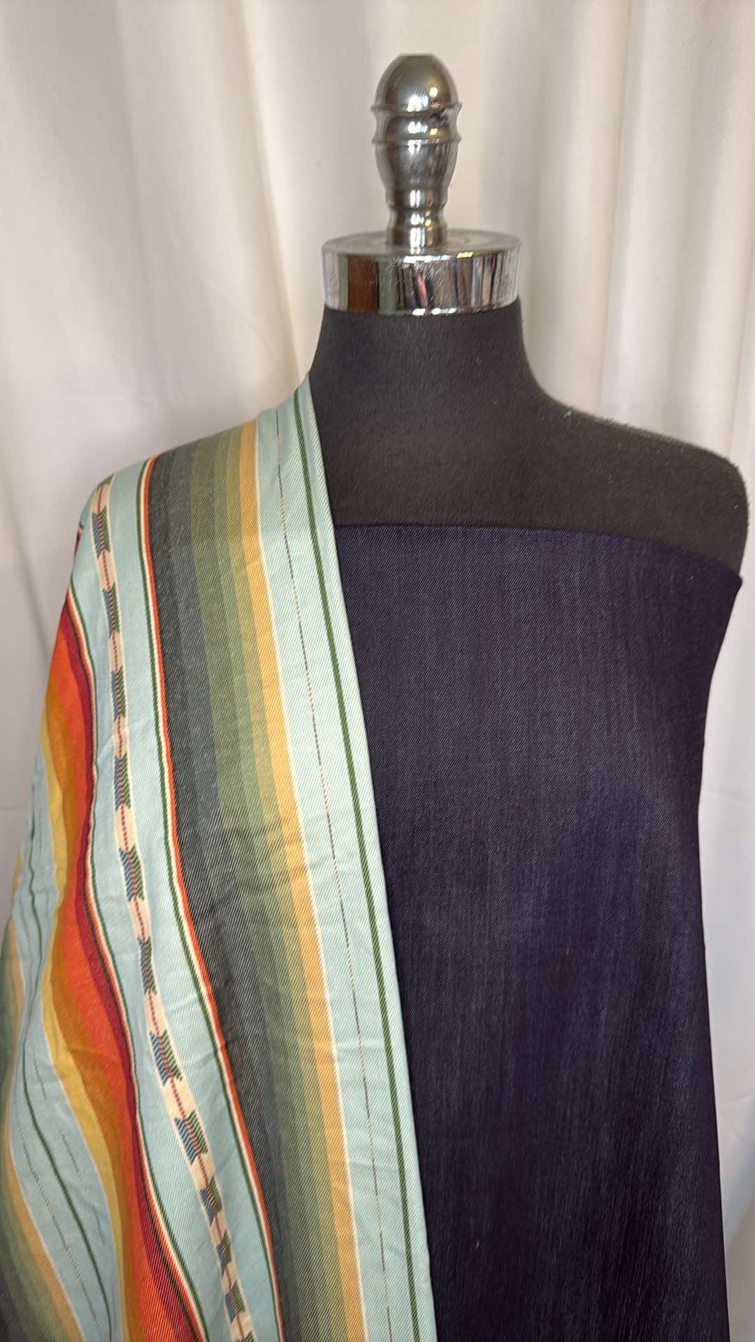 DENIM/YARN-DYED STRIPE BUNDLE : 2.5YD Stretch Denim & 2YD Yarn-Dyed Stripe Cotton Woven : A26777