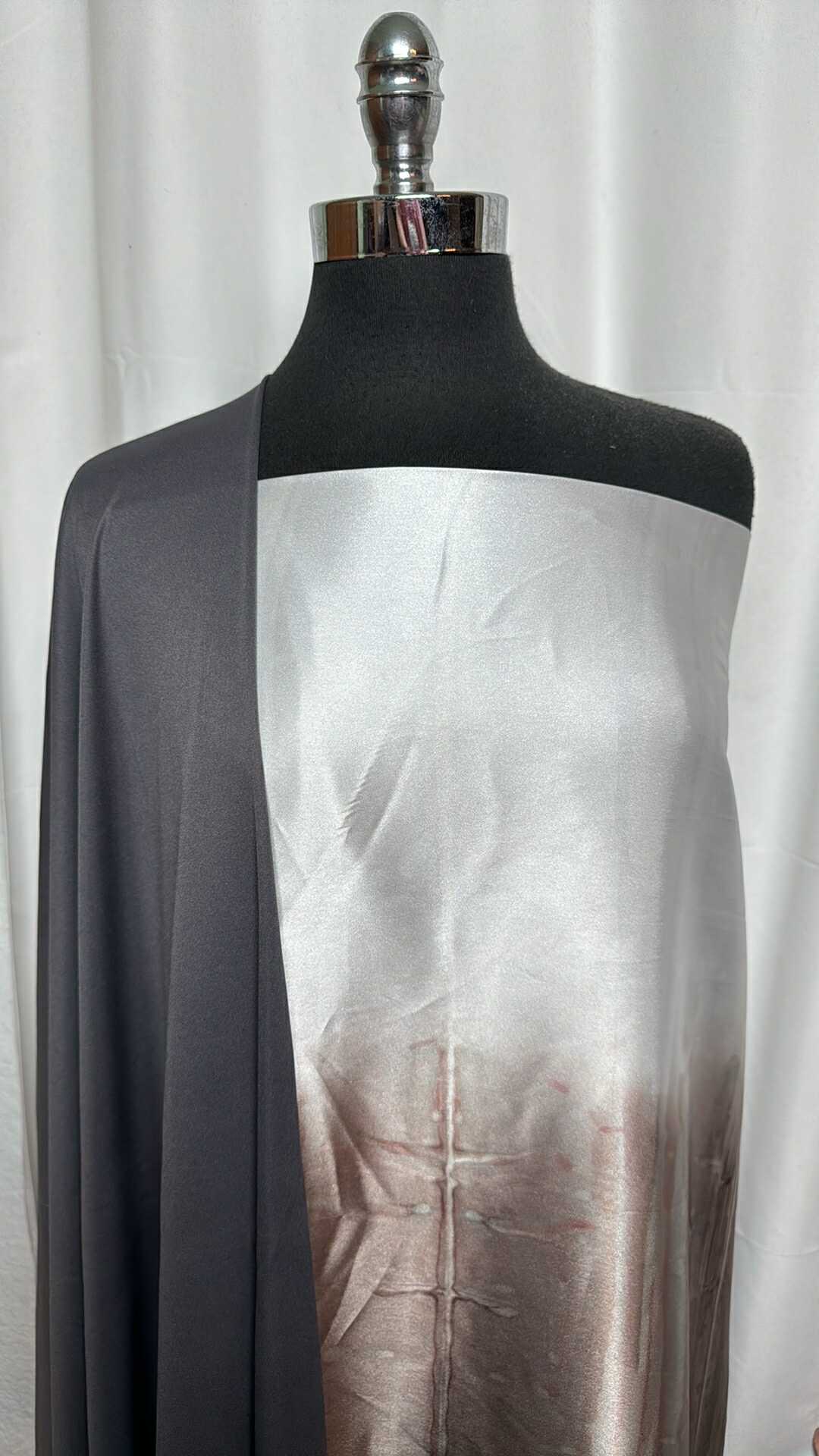 CHARCOAL/VERTICAL OMBRE BUNDLE : 2YD Vertical Ombre Poly Satin & 2YD Charcoal PIL : A28986