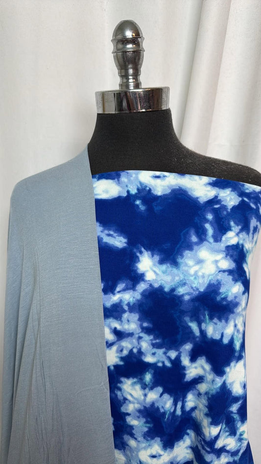 BLUE TIE DYE BUNDLE :  2YD Blue Tie Dye DBP & 2YD Light Blue R/S : A30755