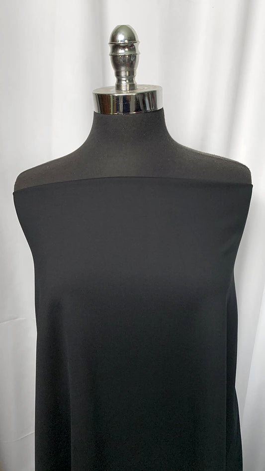 Solid Black - Peached Performance - 2 Yard Cut