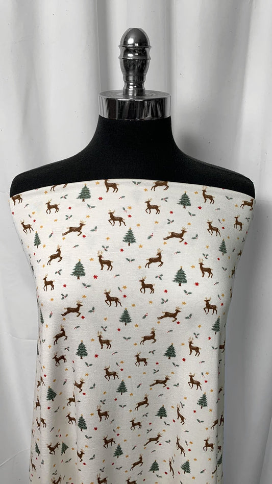 Reindeer & Trees - Bamboo - 2 Yard Cut