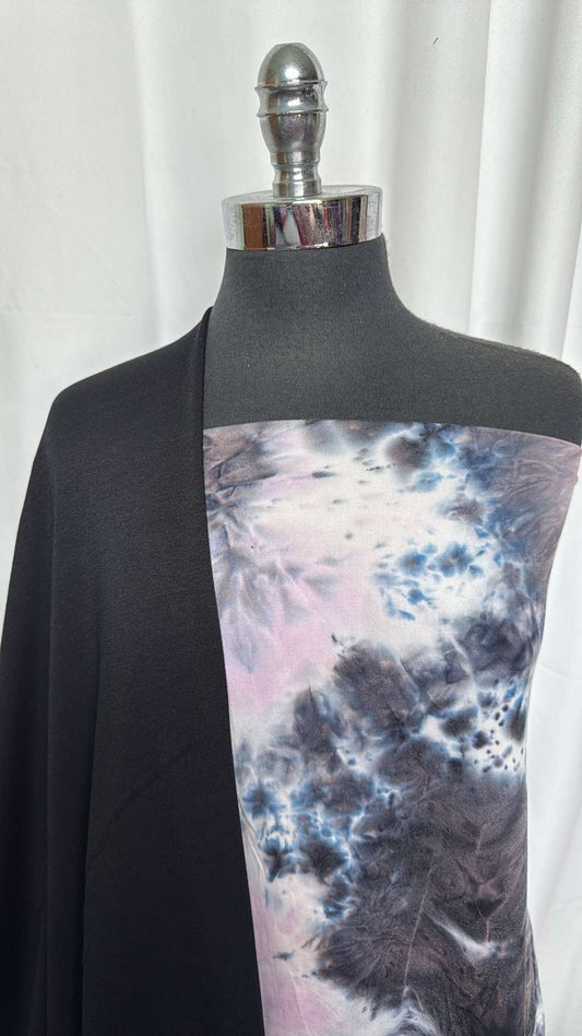 BLACK/TIE DYE BUNDLE : 2YD Tie Dye DBP & 2YD Black Brushed Modal FT : A27295