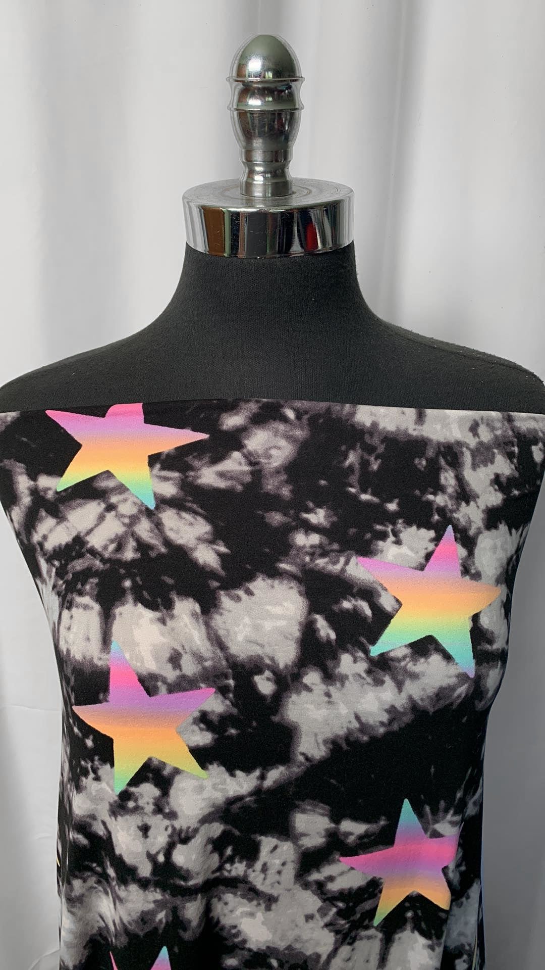 Tie Dye Ombre Stars - Double Brushed Poly Spandex - By the Yard