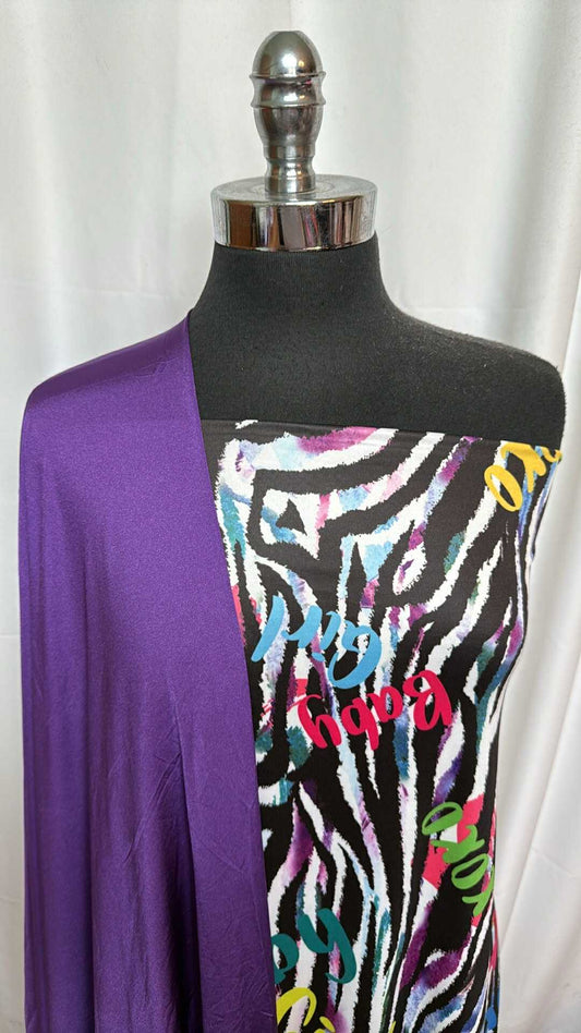 PURPLE/ZEBRA BUNDLE : 3YD Zebra Venezia & 2YD Purple Venezia : A27843
