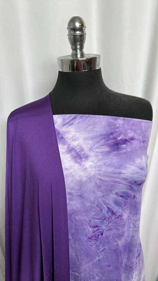 PURPLE/TIE DYE BUNDLE : 2.5YD Purple Tie Dye DBP & 2YD Purple Venezia : A30223