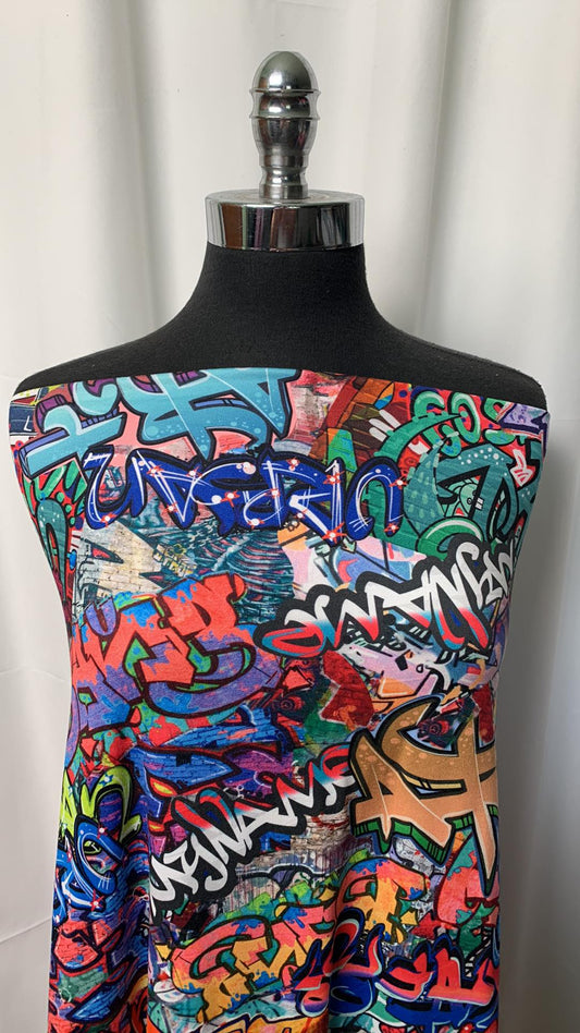 Street Art - Double Brushed Poly Spandex - 2 Yard Cut