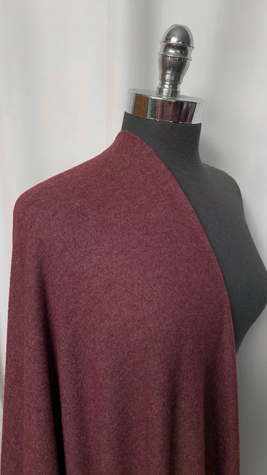 Burgundy - Brushed Hacci Sweater Knit - 3 Yard Cut