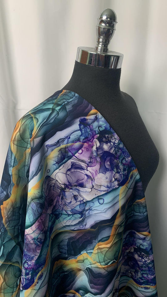 Teal Geode - Soft Shell - 2 Yard Cut