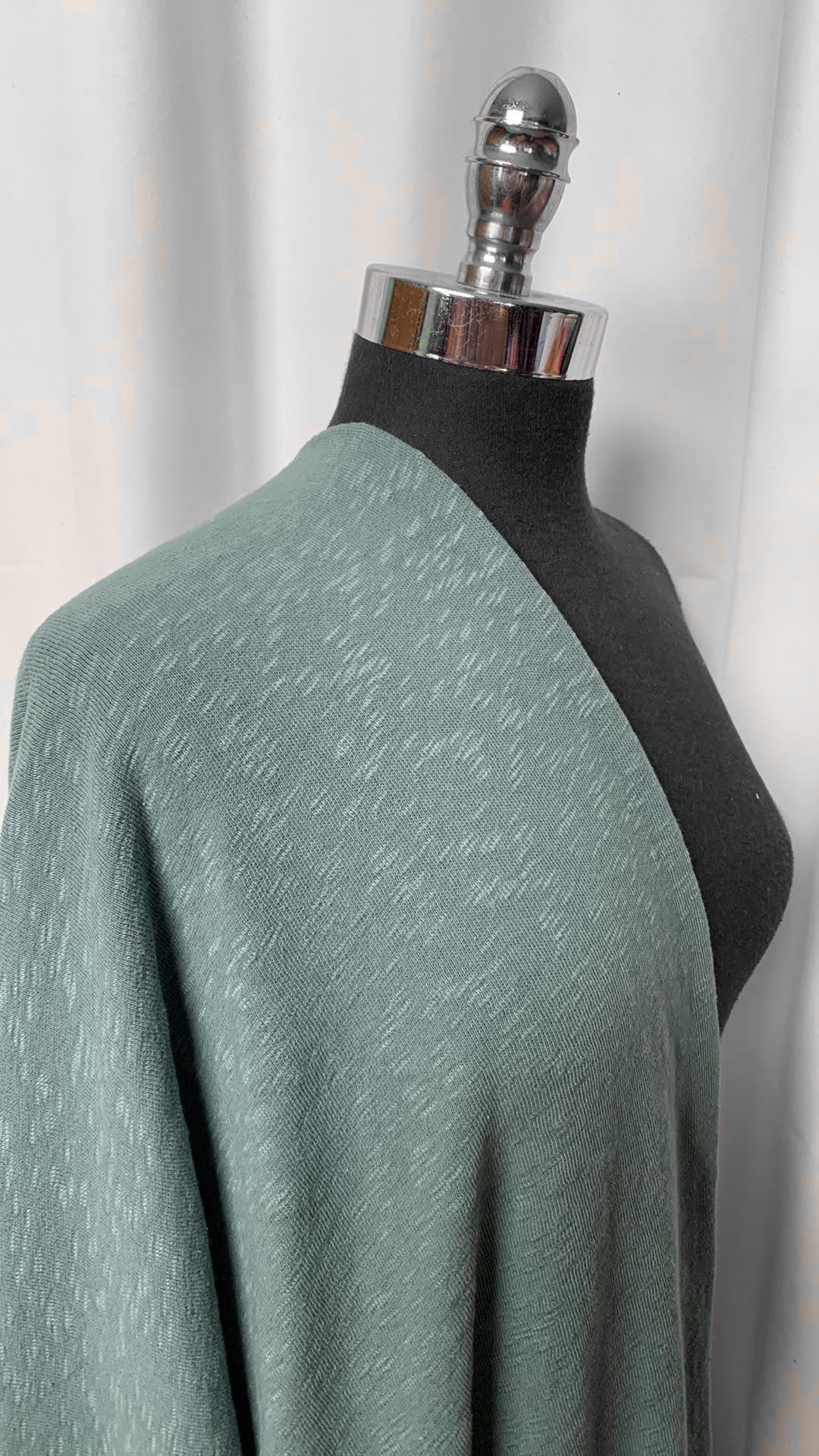 Sage - 100% Cotton Heavy Slub Sweater Knit - 2 Yard Cut