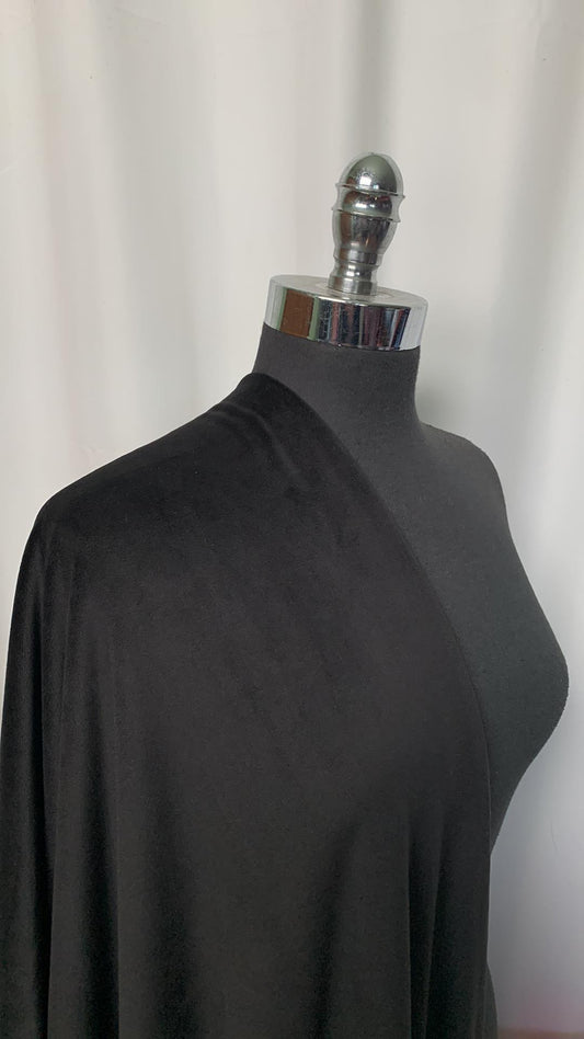 Black - 4-Way Stretch Velour - 3 Yard Cut