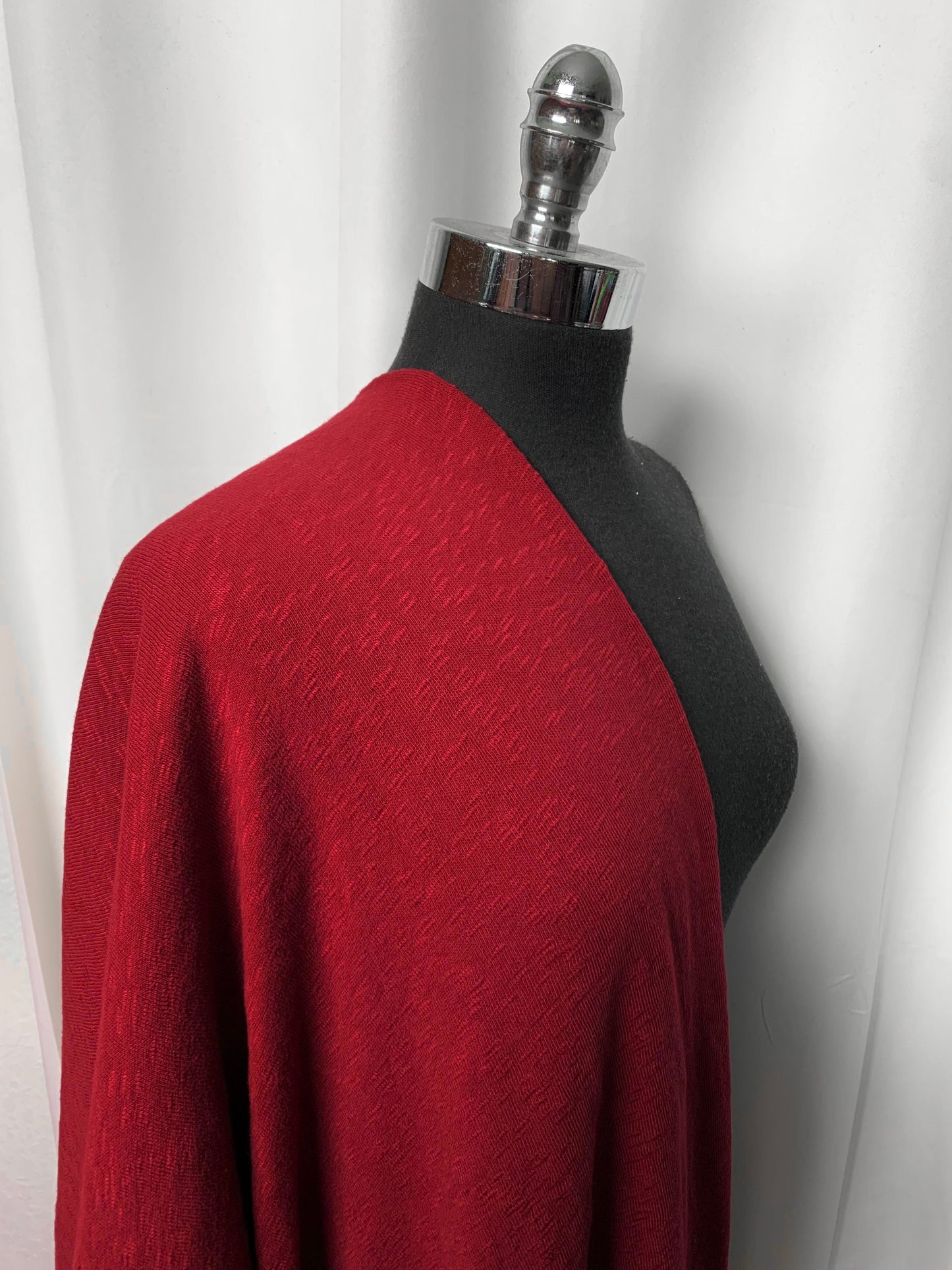 Cranberry - 100% Cotton Heavy Slub Sweater Knit - 2 Yard Cut