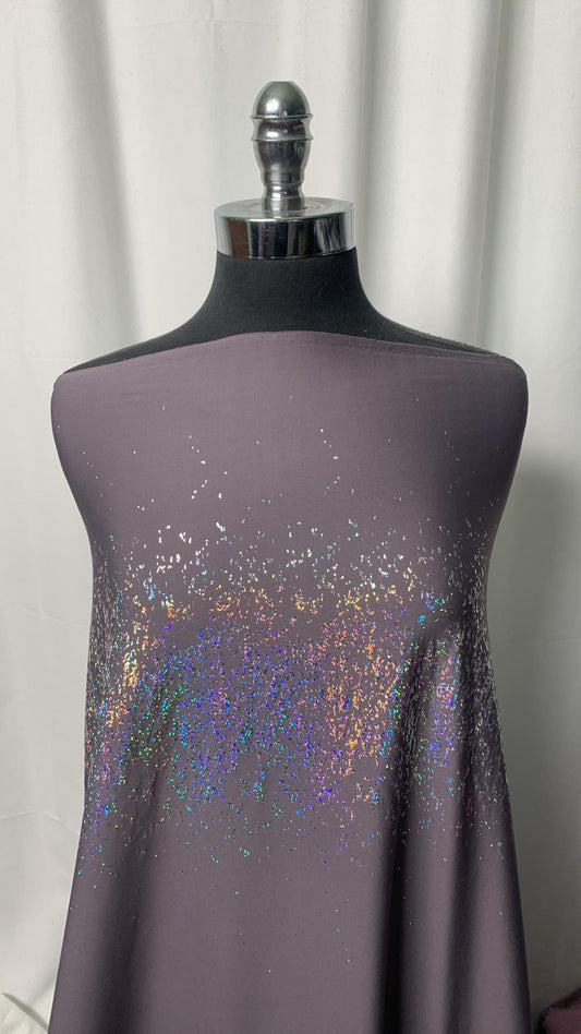 Violet/Grey Silver/Rainbow Foil Shimmer - Yoga Performance - By the Yard