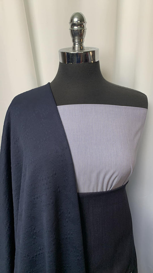 3YD Navy Jacquard PF Fleece & 3YD Blue Pinstripe C/P Woven & 3YD Indigo Stretch Denim Woven : VSG037