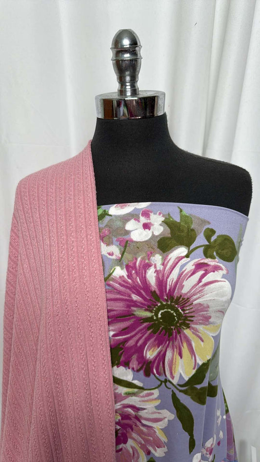 PINK/LAVENDER FLORAL BUNDLE : 2YD Lavender Floral DBP & 2YD Pink Cotton-Blend SK (72" Wide) : A27298